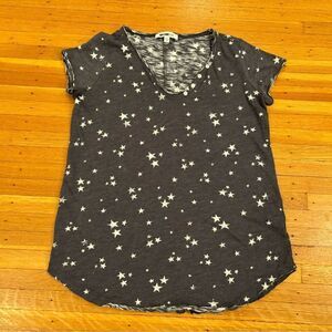 William Rast grey/navy short sleeve star top